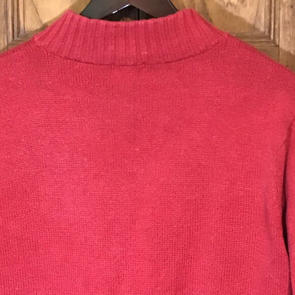Classic Elements Christmas Snowman Sweater Women's XL Red Ramie Cotton Full Zip - Picture 11 of 12